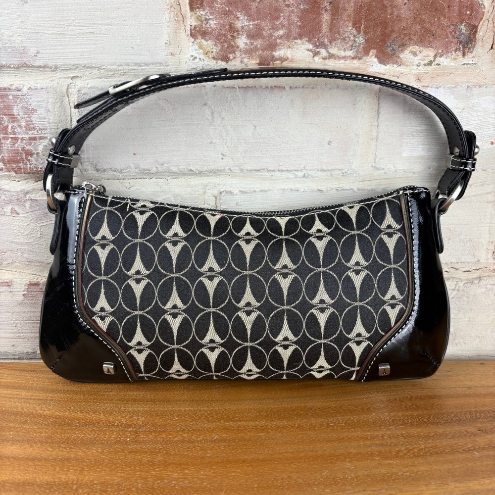 La Tour Eiffel Y2K Baguette Shoulder Bag Black Monogram Patent Trim